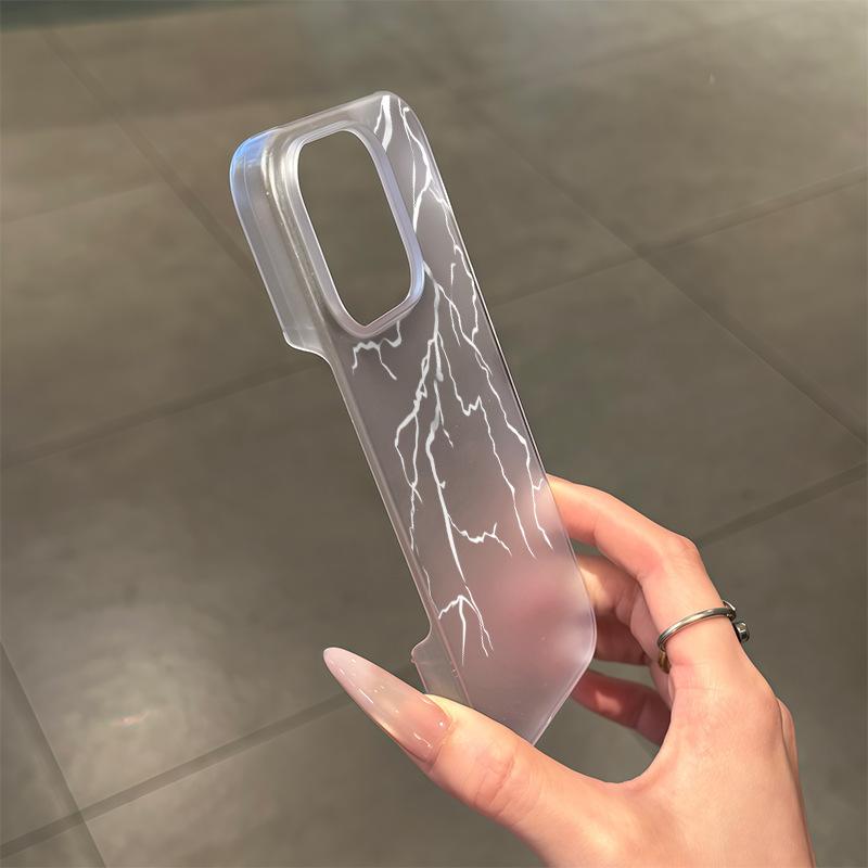Silver Lightning for Apple 17 Mobile Phone Case for IPhone16promax Matte 15plus New 14 Personality