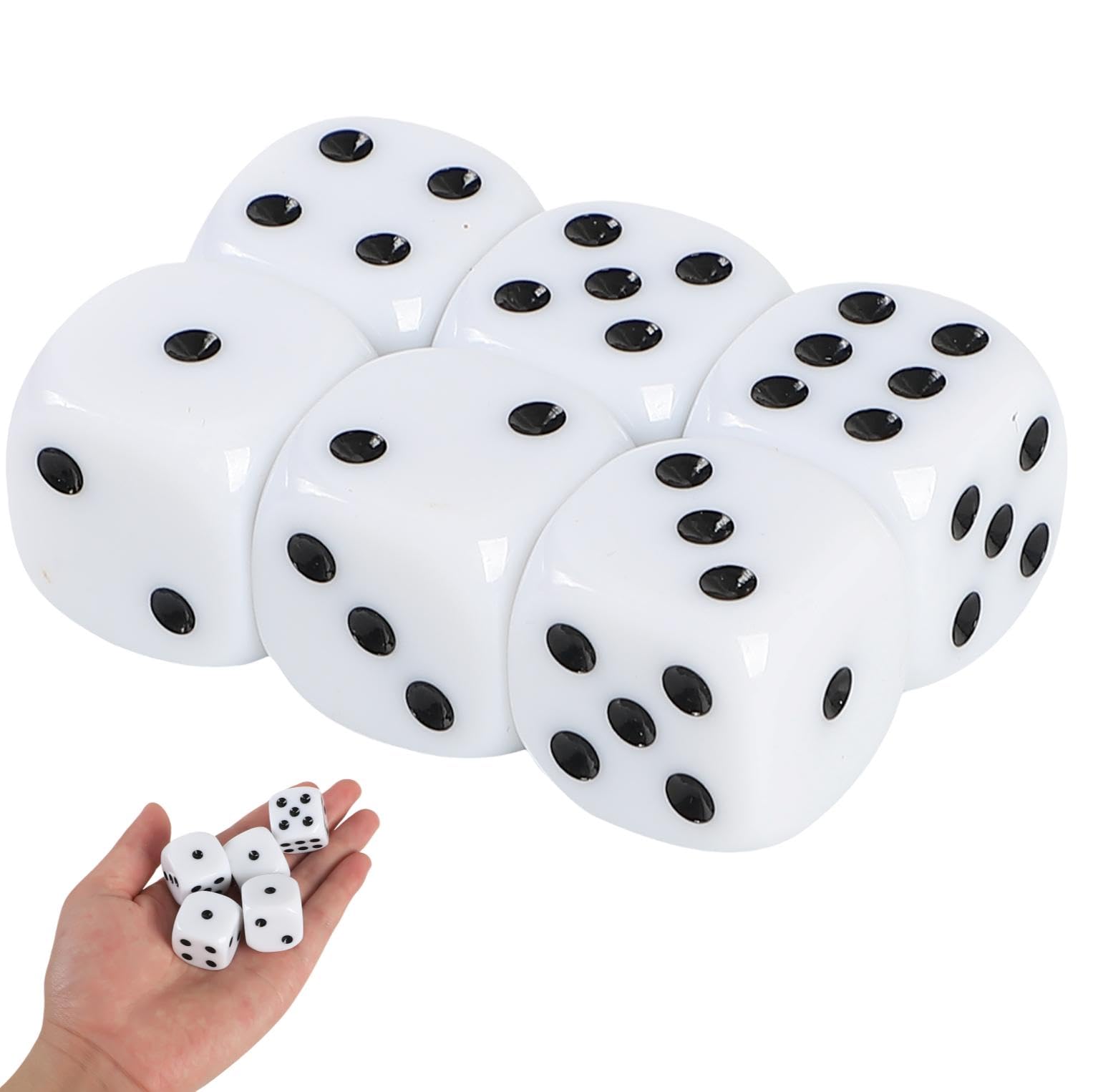 

Fogman Big Dice Set 25mm Jumbo Dice for Games Sugo-Roku Lottery 6 Pieces White