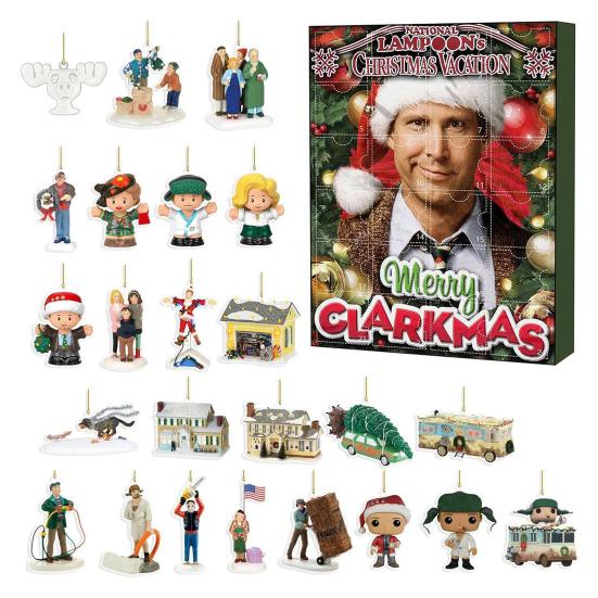 Calendario dell'Avvento di Natale 2024 Calendario del conto alla rovescia di Natale di 24 giorni Ciondolo con figure natalizie in acrilico per decorazioni natalizie per la casa