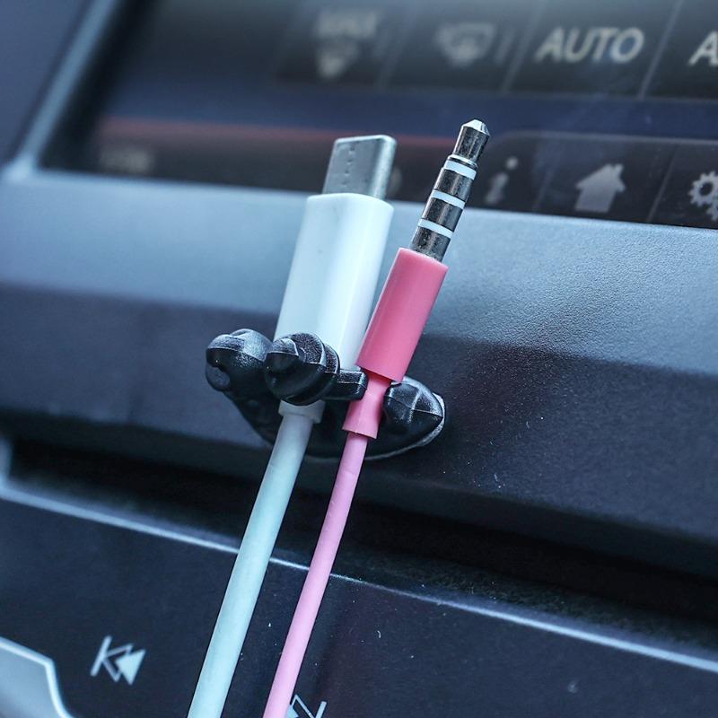 8pcs Silicone Cable Clips Car Mobile Phone Charger Cable Line Organizer Charger Cord Concentrator Headphone Wire Manager Clips