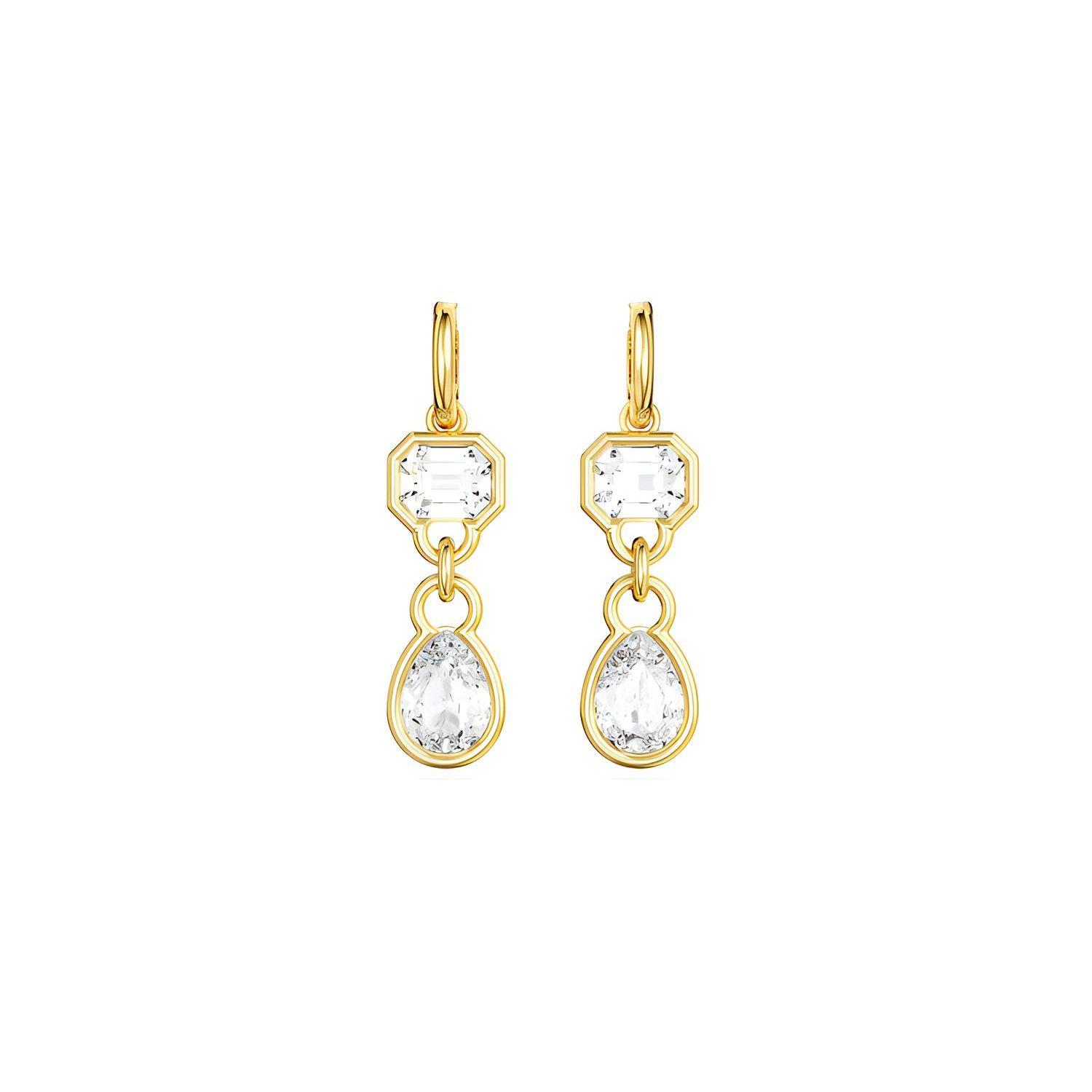 

Swarovski Dextera Water Drop Shaped Silver Plated Earrings Women earrings Gold White 5663265 Gold/White,F