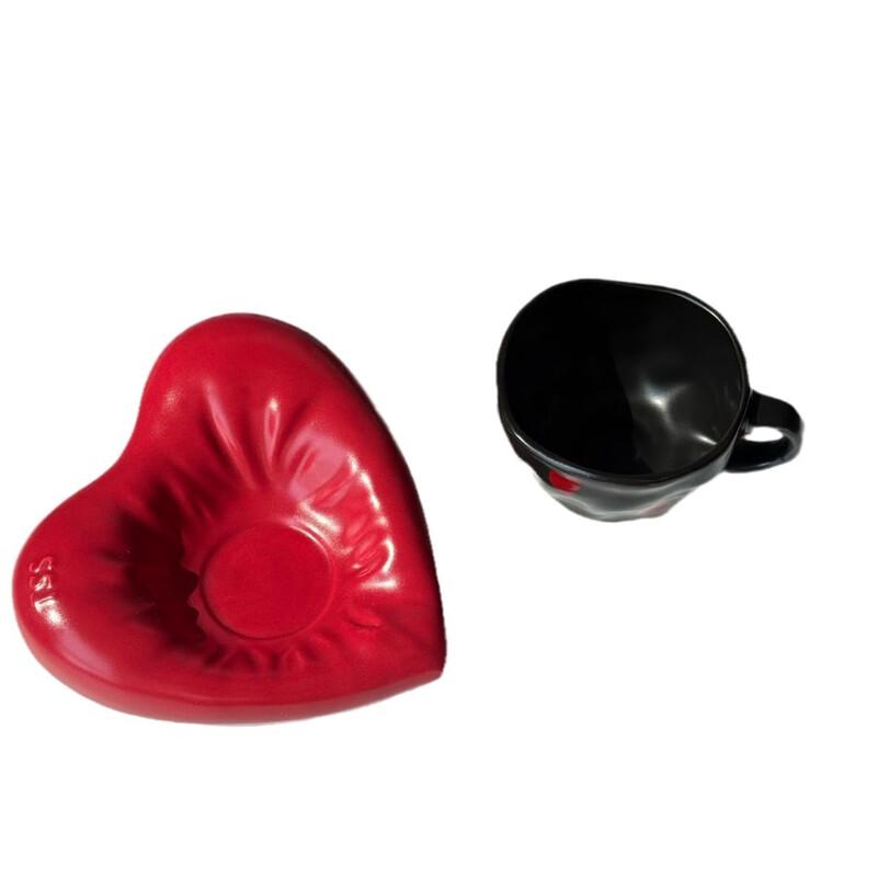 Керамическая кружка Shuangqi в форме сердца с блюдцем