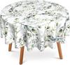 Toalha de Mesa Redonda Folhas de Sálvia Verdes Impermeável Resistente a Manchas Lavável Capa de Mesa Circular para Casa Cozinha Sala de Jantar Festa
