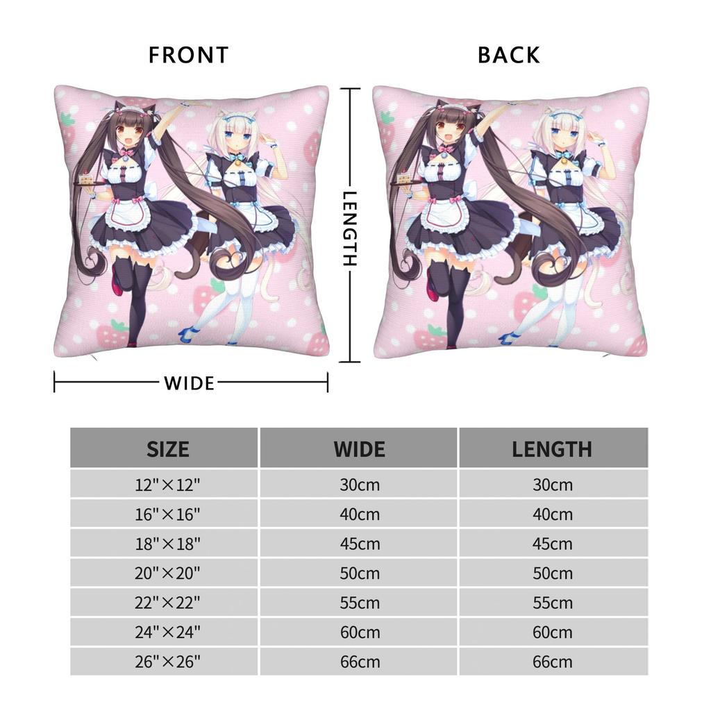 Pillow Cover Super Kawaii Game Nekopara Chocola Vanilla Cute Funny Pillow Case For Living Room Chair Pillowcases