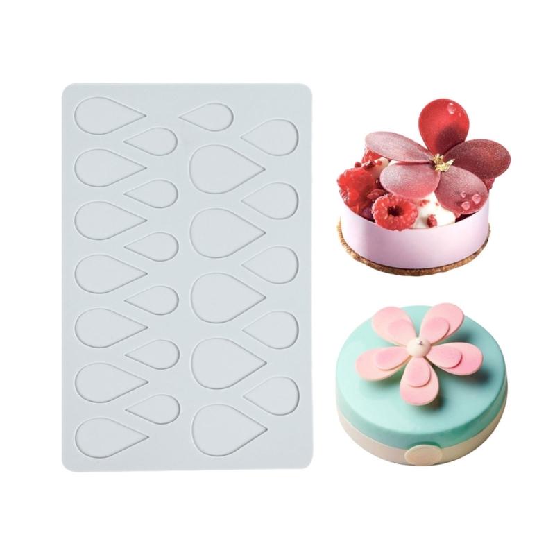 Flexible Silicone Mould With Petal And Water Drop Design Heat Resistant Baking Tool Petal Fondant Mould For Dessert Craft 1