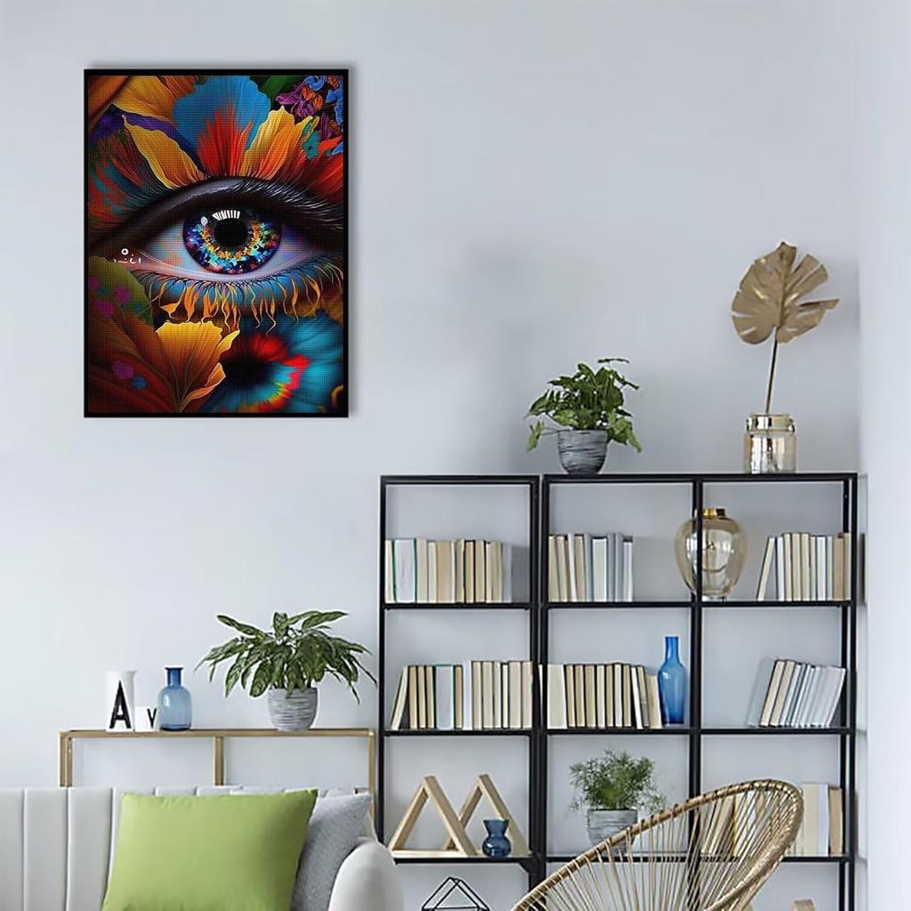 CoHraeu Eye Diamond Painting Kits for Adults-Diamond Art Kits for Eyes,Flower Eyes Gem Art Kits for Adults for Gift Home Wall Decor 8x12 inch