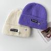 Letter Knitted Hat Women's Autumn and Winter Big Head Circumference Versatile Ear Protection Warm Wool Hat Showing Face Small Bag Head Cold Hat