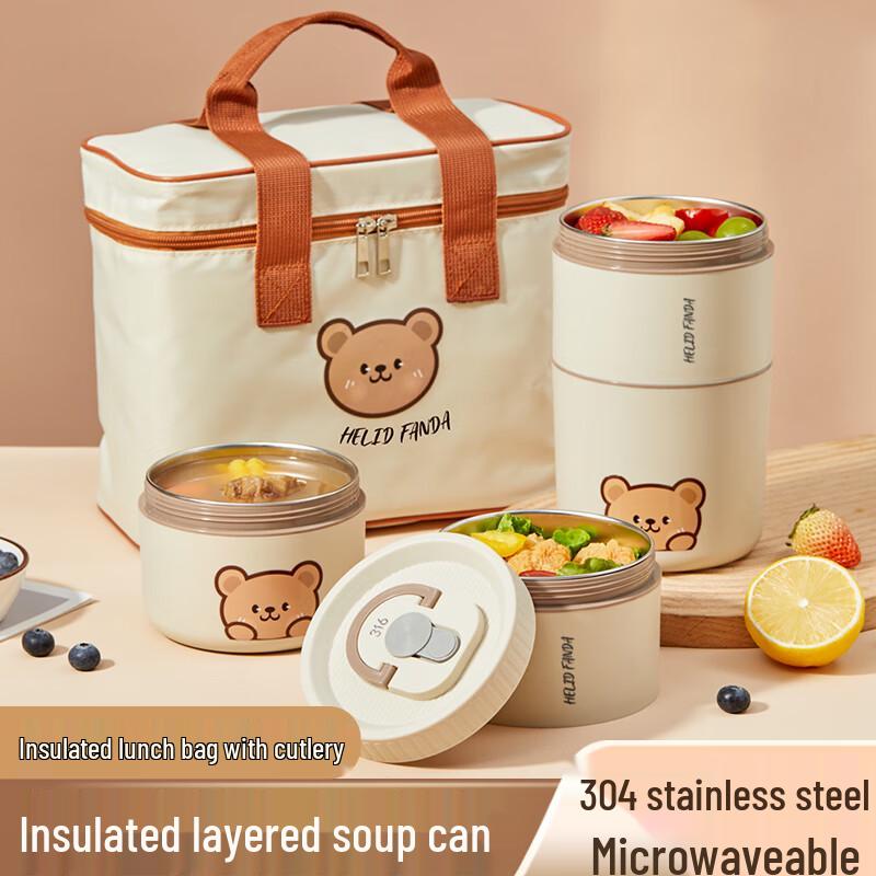 WORTHBUY Multi-Layer Insulated Stainless Steel Lunch Box