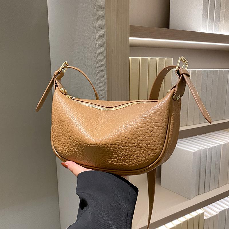 

Summer Style Women s Cowhide Texture Shoulder Bag - Versatile Small Crossbody Dumpling Bag хаки