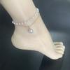 Korean Version Ins Super Fairy Niche Design Female Fashion Temperament Direct Supply, Double Pearl Pendant Anklet