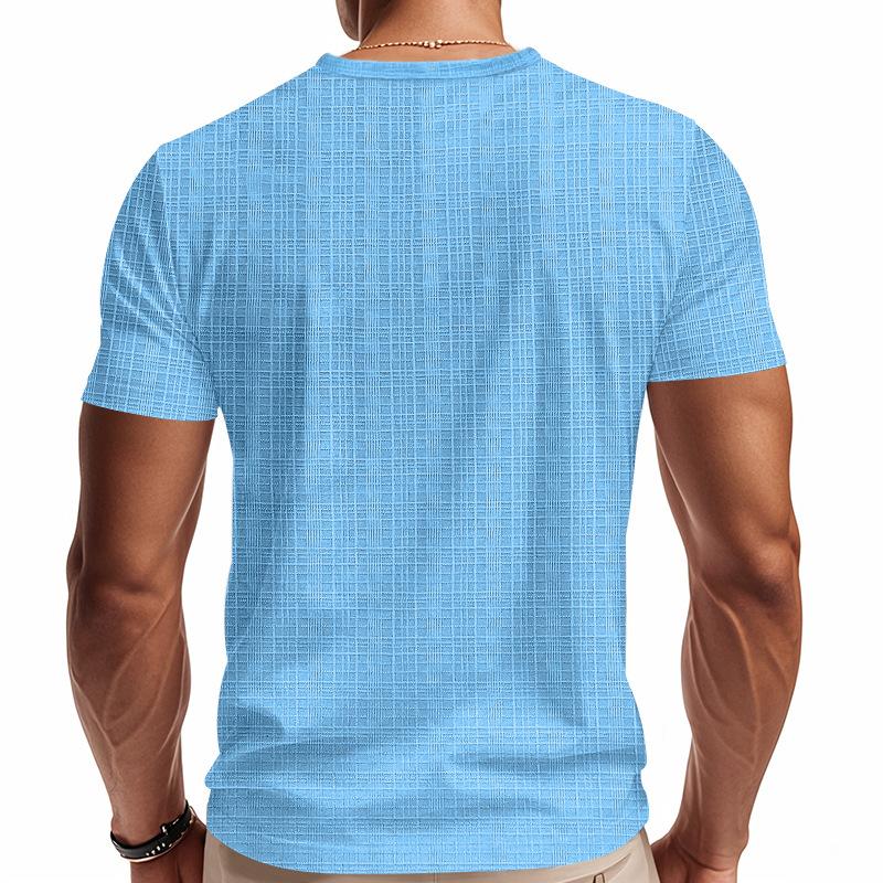 Men's Casual V-Neck Short Sleeve T-Shirt Breathable Loose Fit Quick Dry Summer Fashion Comfortable Linen-Like Bamboo T-Shirt