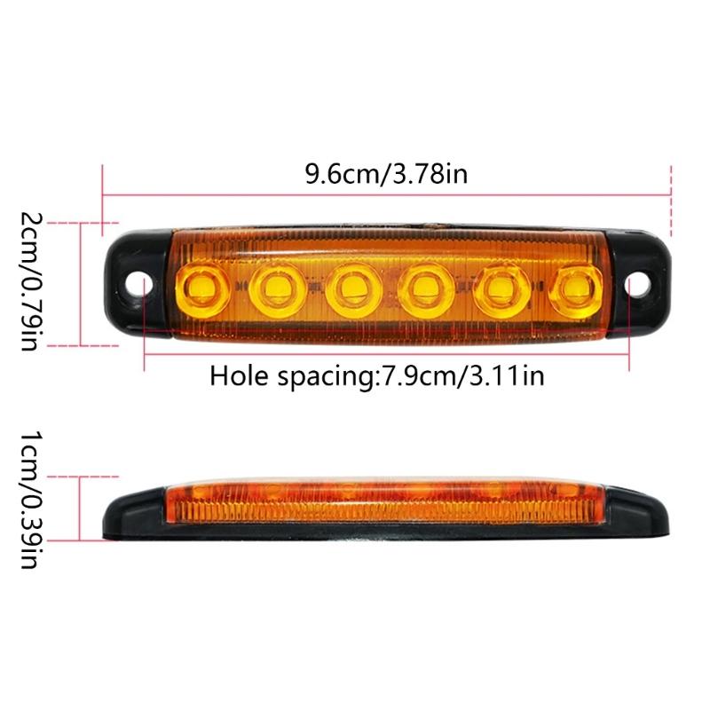 6LED Turn Signal Stop Brake Light For Car Trailer Truck Pickup Indicator Waterproof Taillamp Side Marker Lamp Tail Light