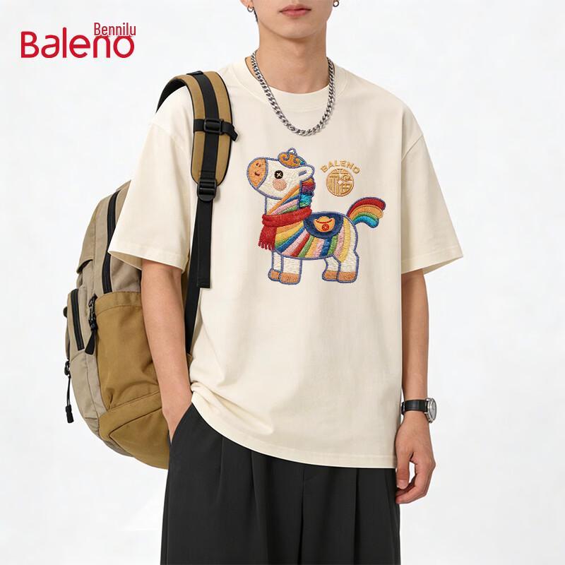 

Baleno Men s Pure Cotton Lucky Horse Graphic T-Shirt XL