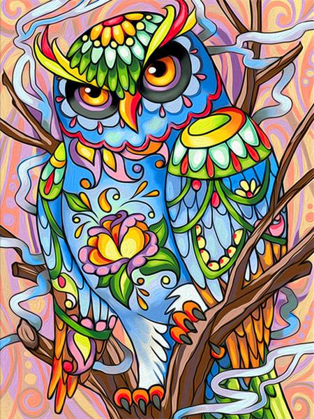 5d Diamond Painting New Owl Cartoon Full Square/round Embroidery Colorful Bird Animal Mosaic Home Decor