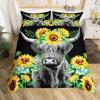Highland Cattle Bedding SetsFarmhouse Western Wild Animal And Milk Cow Fur Print Soft Polyester Duvet Cover With 2 Pillow Cases