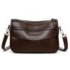 Middelaldrende kvinners veske Vintage crossbody-veske Flerlags mykt skinn skulderveske