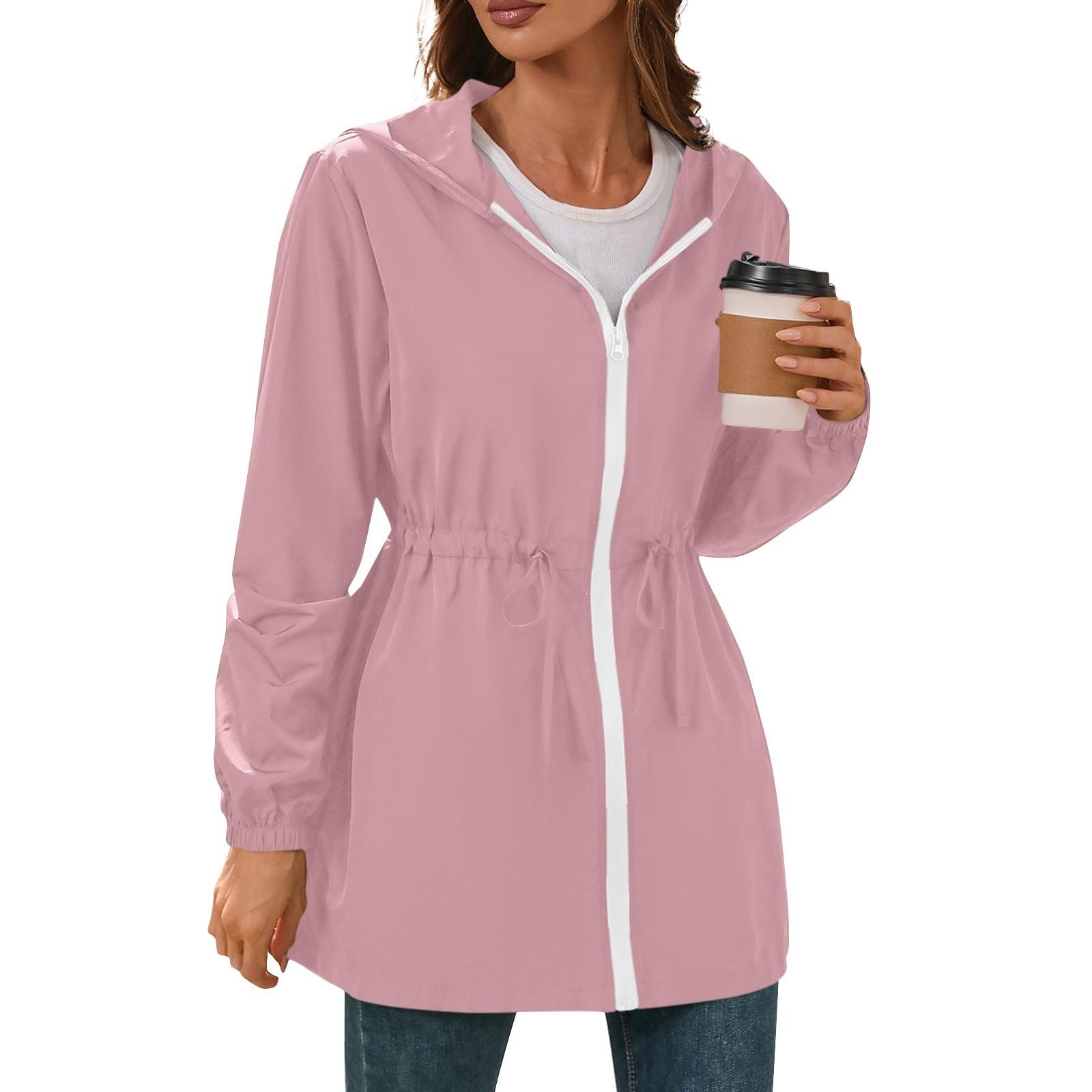 

Женская модная повседневная однотонная водонепроницаемая куртка-шорты для активного отдыха и пеших прогулок XL розовый