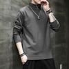 Developer Half Turtleneck Base Blouse for Men In Autumn and Winter Warm Long-sleeved T-shirt Updated Double-sided Velvet T-shirt Mens Top