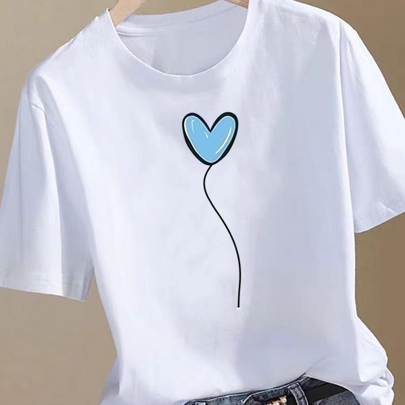 

(Asian Size) Clothing T Shirt Women love trend cute 90s Fashion Tee Top Woman Female Short Sleeve Graphic Print T-shirts 4XL