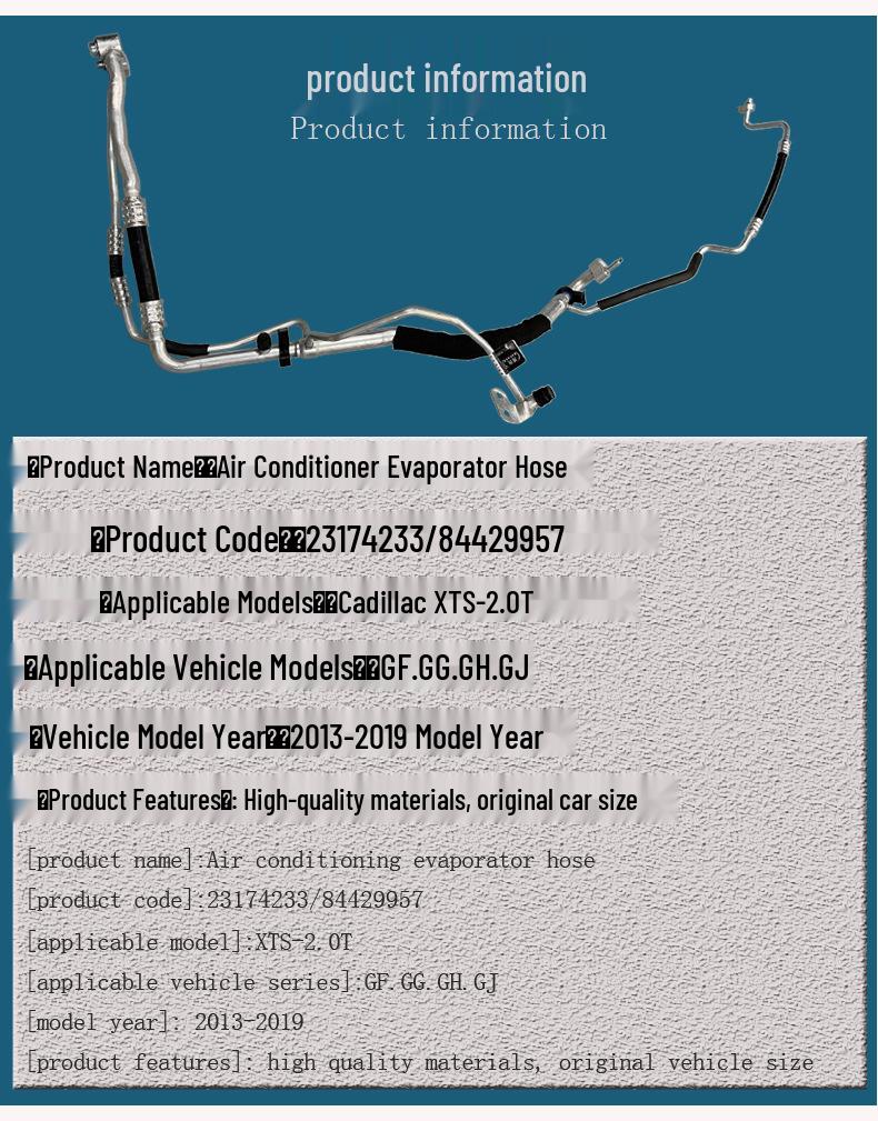 Universal Cadillac XTS 2.0T AC Compressor & Condenser Evaporator High/Low Pressure Pipes