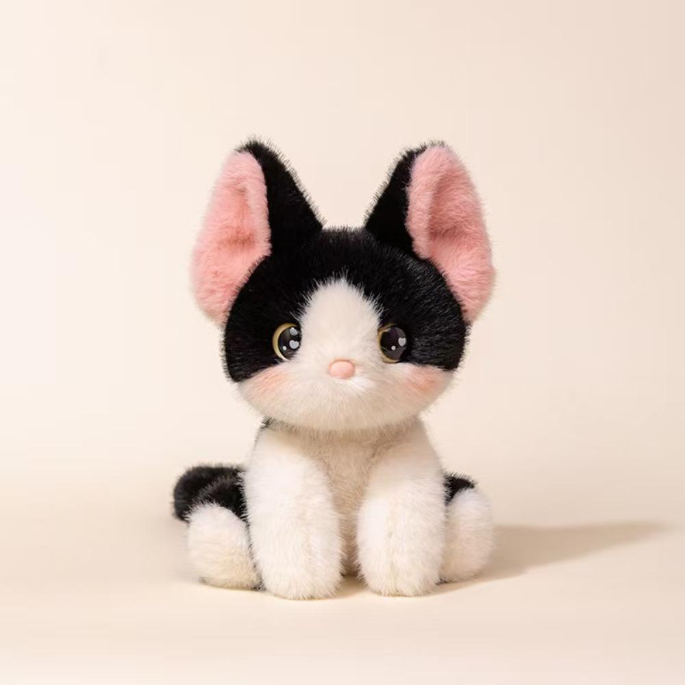 Cute Sitting Stuffed Devon Rex Stuffed Animal Cat Plush Doll Siamese Cat Plush  Home Decor