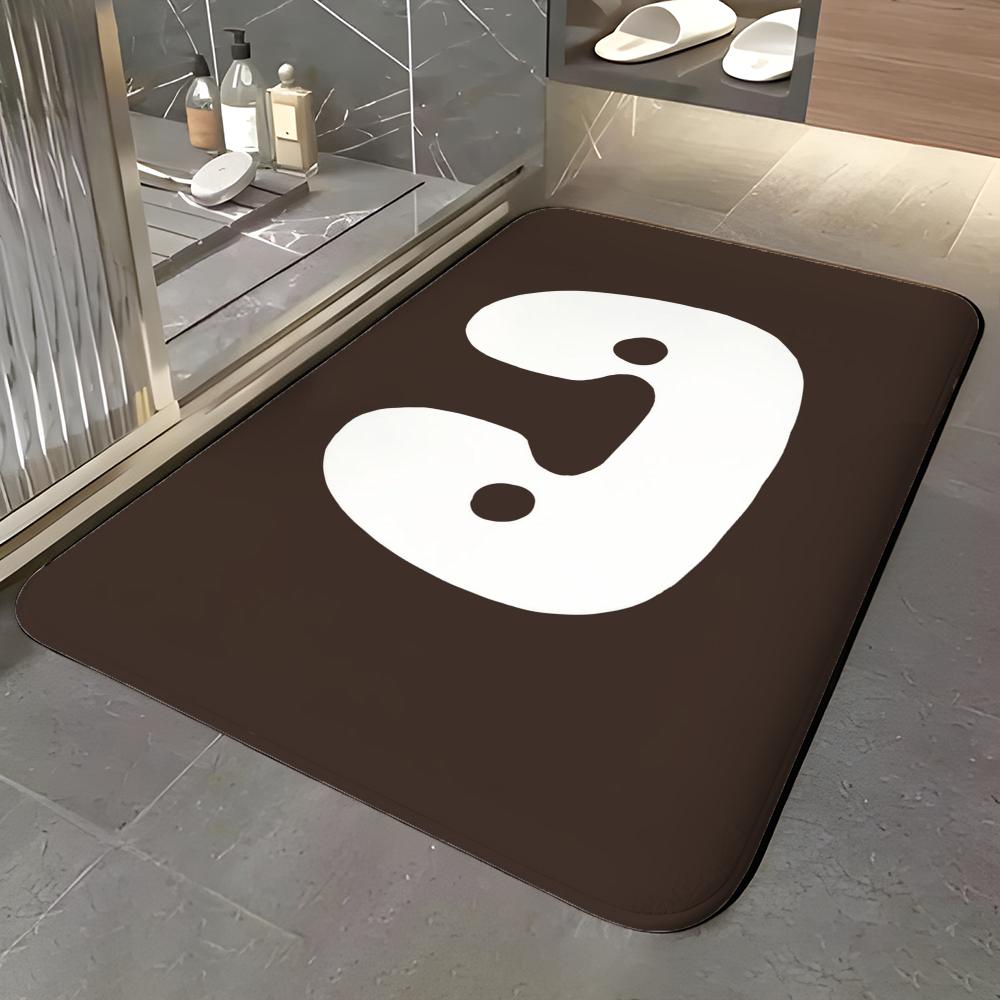 Pattern B-Black Penguin Floor Mat Soft Flannel Entrance Door Mat Non Slip Absorbent Bathroom Bedroom Floor Rug