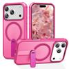 Magnetic Slim Case for iPhone 17 Pro Max/Air Invisible Kickstand Anti-Slip Shockproof Translucent Phone Cover with Strong Magnet