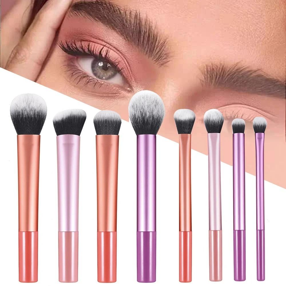 8Pcs Professional Makeup Brush Set For Loose Powder Blush Lip Eyeshadow Brush Cosmetic Brush Portable Beginner Beauty Face Tool