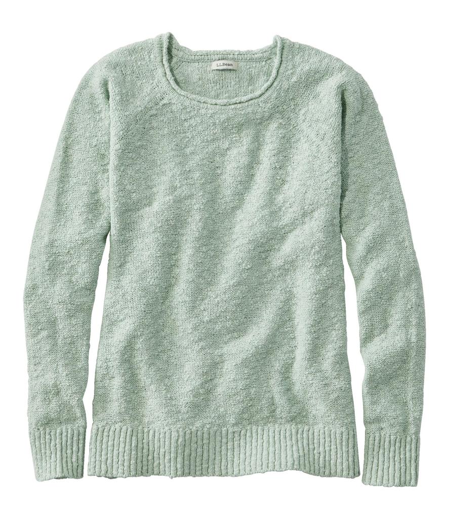 LL Bean Midweight Cotton Slub Roll Neck US Size Light Mint 1000031312 Women's Pullover, Fit, Petite, S, Green,