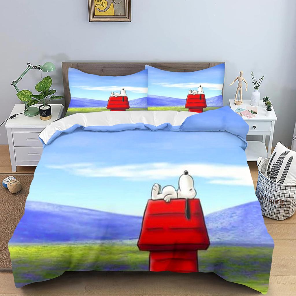 Snoopy Quilt Cover for Teen Kids Bedroom Skin-Friendly Breathable Cute Printed Comforter Warmth Bedding Cartoon New Design