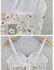 Spring/summer Gold Thread Embroidered Elegant Tank Top Fresh and Cute Slim-fitting Mini Tank Top with Underwire Bra Top Camis & Tank Tops