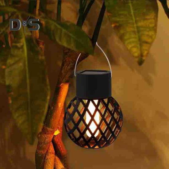 Solarna Mini Wisząca Lampka Płomień Łatwa w Instalacji Wodoodporna Automatyczne Włączanie/Wyłączanie Energooszczędna LEDowa Latarnia Solarna Dekoracja Ogrodu