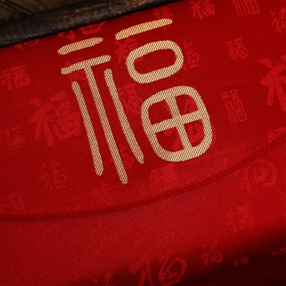 Segensworte Brokat Rote Umschläge Stickerei Beste Wünsche Fu-Zeichen Hongbao Quaste Knopf Hochzeit Rote Taschen Mondneujahr