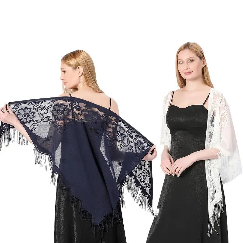 Lace Triangular Scarf Shawl Bride Bridesmaid Group Wedding Dress Banquet Shawl Triangular Scarf Women