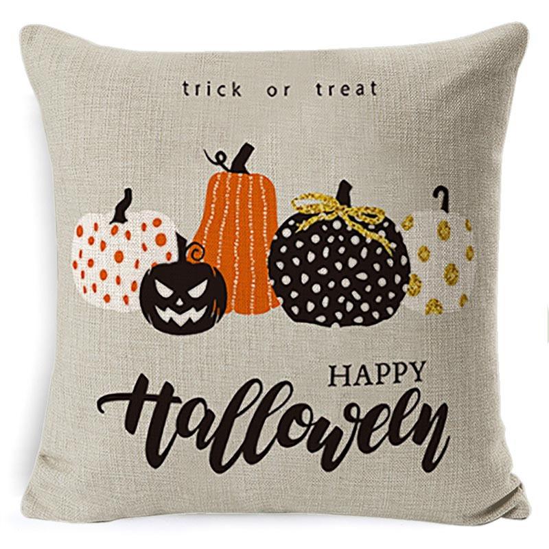 New Halloween Pumpkin Lumbar Pillow Printed Pillow Linen Pillow Cover Cushion Cover Decoration