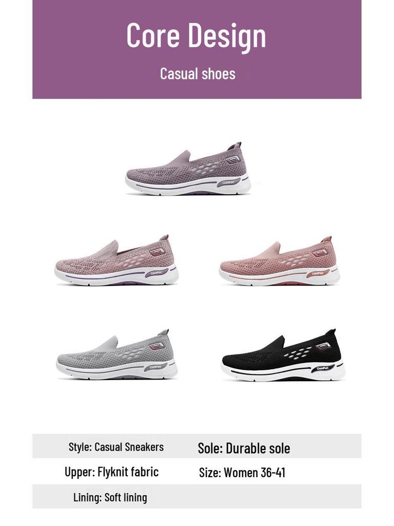 Summer 2025 Breathable Mesh Walking Shoes for Women - Comfortable Casual Shoes for Middle-Aged and Elderly