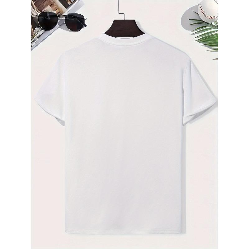 European Sizes Men's Summer Short-sleeved T-shirts, Fashionable and Trendy Printed Men's Bottoming Shirts, Male Teenagers' Summer Round Neck