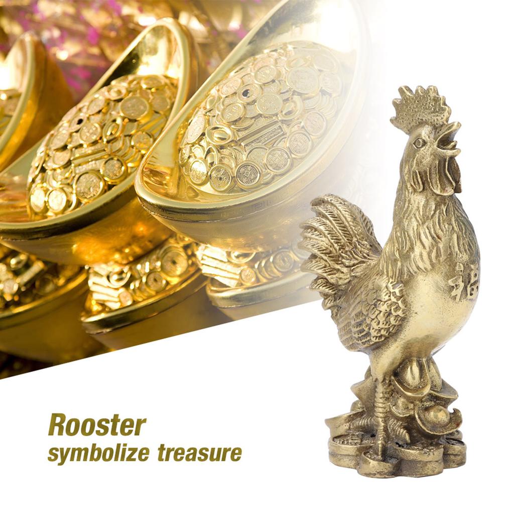 Best Pure Brass Rooster Chicken Symbol of Luck and Wealth In Geomantic Omen