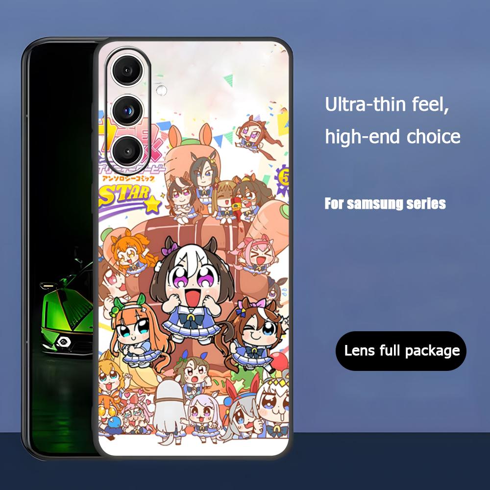 Game Uma Musume Pretty Derby Phone Case For Samsung Galaxy S25 S24 S23 S22 S21 S20 Plus Ultra Note20 Soft Black