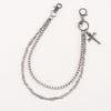 Punk Skull Waist Chain With Metal Double Layer Chain For Hip Hop Style Men Women