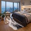 Black White Gray Abstract Wave Runner Rug Stain Resistant Easy Clean Floor Mat For Bedroom Bedside Living Room Home Decor