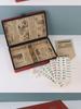 Antikes englisches Reisespiel-Mahjong-Set mit Lederbox & Anleitung - Melamin-Schlafsaalspiel