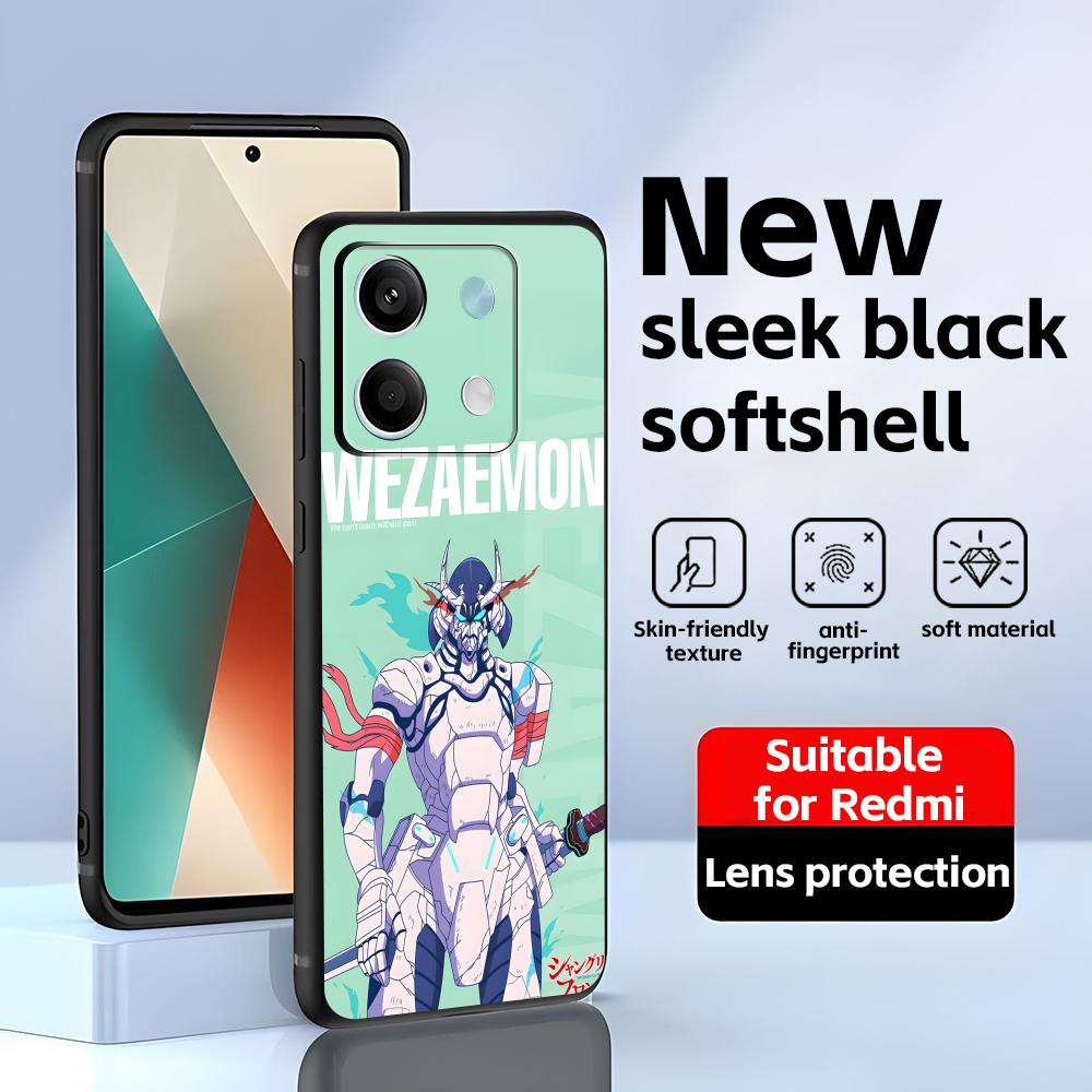 Shangri-La Frontier  Phone Case For Redmi Note 14 13 12 11 Pro Plus S 5G 14C A3 Soft Black Phone Cover