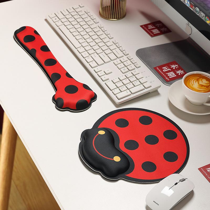 Adorable Pumpkin Girl Mouse Pad with Memory Foam Wrist Rest for Women - Super Soft Cartoon Design