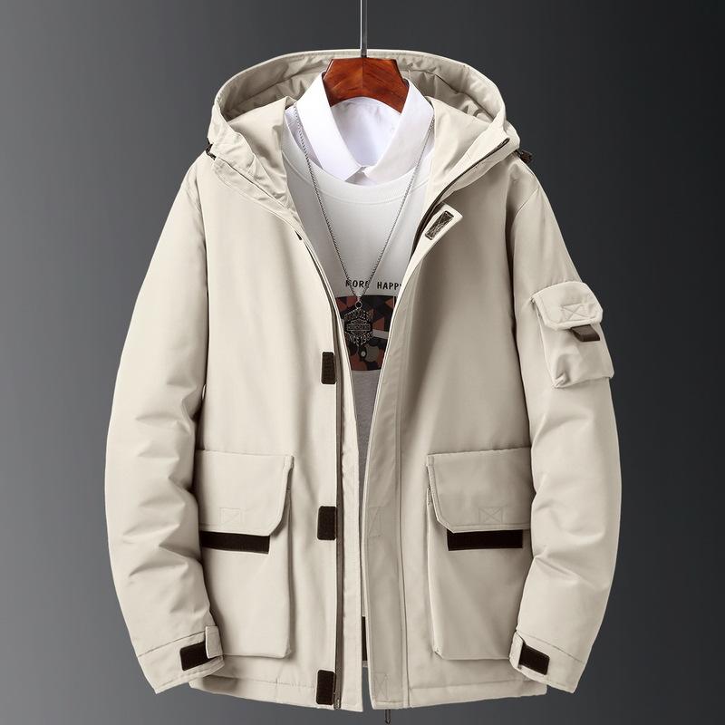 

2025 Cold-proof clothing, men s cropped cargo tops, youth men s hooded jackets, cotton clothes XXXL