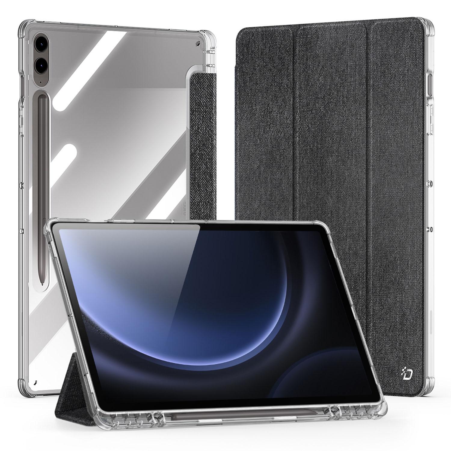 

DUX DUCIS Unid Series For Samsung Galaxy Tab S10+/S9+/S9 FE+ Case Auto Wake/Sleep TPU+PC+Leather Clear Tablet Cover Black