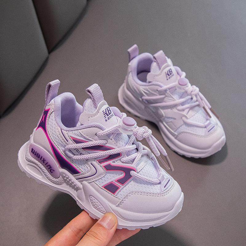 New Spring Girls and Boys Breathable Vamp Comfortable Wear-Resistant Soft Sole Sneakers Children's Running Shoes