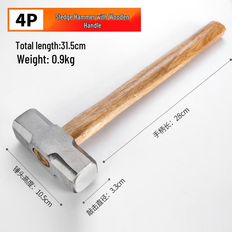 Восьмигранный молоток-киянка с деревянной ручкой, 6-10 фунтов, для строительства, сноса или столярных работ
