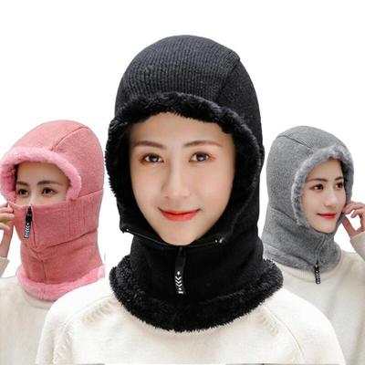 Nomaty Winter Winter Fur Women's Hat with Lining and Zipper