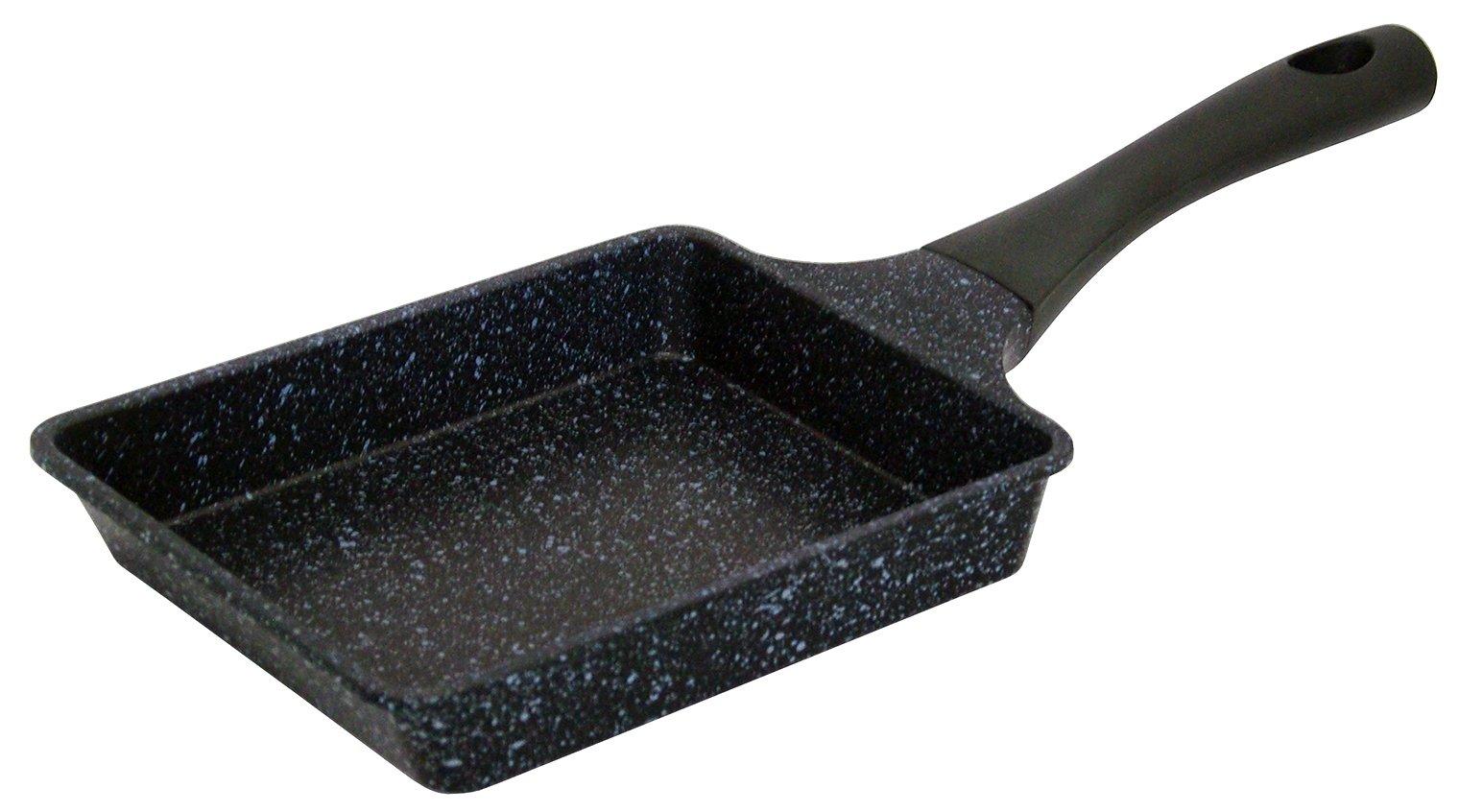 

Tafuco Omelet Frying Width 15 x Depth 36 x Height Gas Stove Diamond Marble Pan, Pan, 4.5cm, Only, Lightweight, Coating, Black, F-7113 чёрный